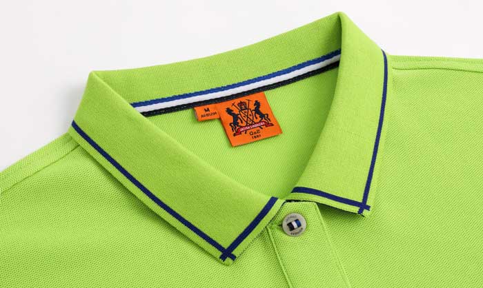 1898號時尚翻領短袖POLO衫定制成衣領形細節(jié)放大展示圖